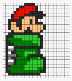 Mario In Green Tube Perler Bead Pattern / Bead Sprite - Pixel Art Mario Bros 3, HD Png Download, Transparent PNG
