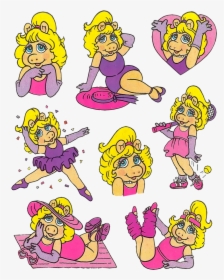 80s Ms Piggy Stickers - Miss Piggy Stickers, HD Png Download, Transparent PNG