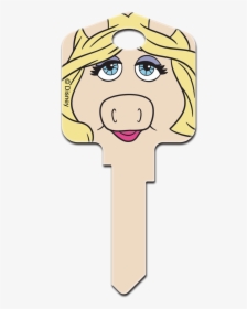 Kermit And Miss Piggy Kw1 Kwikset Key Blank - Miss Piggy Drawing Easy, HD Png Download, Transparent PNG