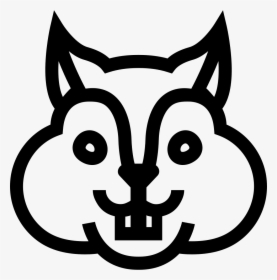 Squirrel Face Frontal Outline - Squirrel Face Drawing Easy, HD Png Download, Transparent PNG