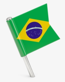 Square Flag Pin - Brazil Flag, HD Png Download, Transparent PNG
