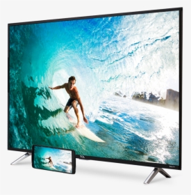 Tcl Display Angled To The Left Showing A Male Surfer - Edenwood Ed5503, HD Png Download, Transparent PNG