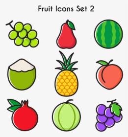 Fruits Icons, Fruits, Grape, Rose Apple, Watermelon - Clip Art, HD Png Download, Transparent PNG
