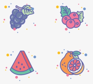 Fruits Icon Set For Jellycons Outline Line Set App - Illustration, HD Png Download, Transparent PNG