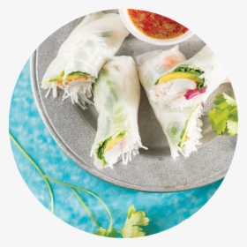 6 Cut Each Spring Roll In Half And Serve With Accompanying - Gỏi Cuốn, HD Png Download, Transparent PNG