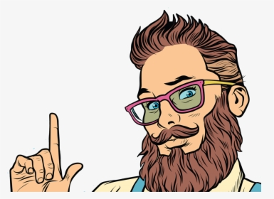 Transparent Hipster Man Png - Beard Portrait Vector, Png Download, Transparent PNG