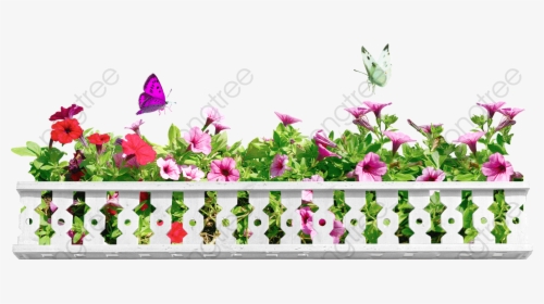 Spring Flowers Full Bloom - Balcony Clipart Png, Transparent Png, Transparent PNG