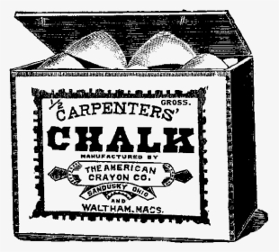 Vintage Products Illustration - Box Of Chalks Black And White, HD Png Download, Transparent PNG