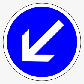 Traffic Sign, Keep Left, Sign, Regulatory Sign - Blue Arrow Sign Highway Code, HD Png Download, Transparent PNG