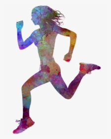 Running Girl Silhouette Transparent, HD Png Download, Transparent PNG