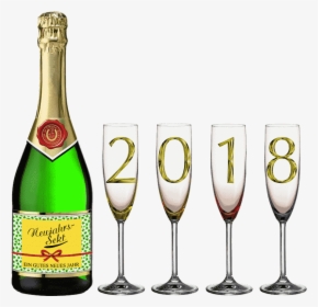 Champagne Transparent Png - Png Happy New Year 2018, Png Download, Transparent PNG