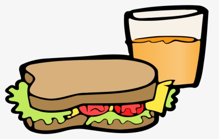 Sandwich Png Clipart - Sandwich And Drink Drawing, Transparent Png, Transparent PNG