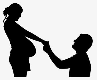 Woman Silhouette Husband Clip Art - Silhouette Man And Woman Holding Hands, HD Png Download, Transparent PNG