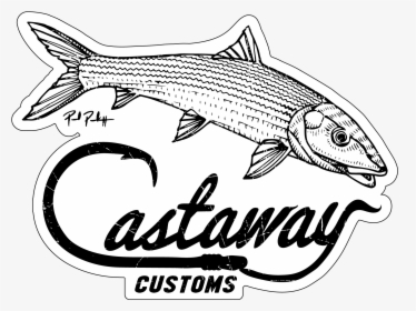 Bonefish Logo Decal Castaway Customs - Drawing Of An Airboat, HD Png Download, Transparent PNG