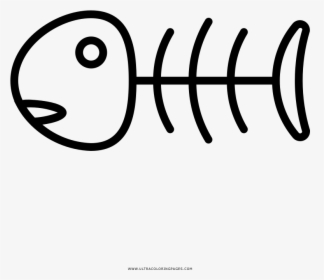 Fishbone Coloring Page - Line Art, HD Png Download, Transparent PNG