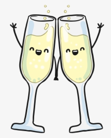 Transparent Champagne Glasses Toast Png - Cartoon Champagne Glass, Png Download, Transparent PNG