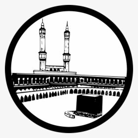 Mecca, Mosque, Muslim, Kaaba, Muhammad, Saudi, Quran - Mecca Black And White Clipart, HD Png Download, Transparent PNG