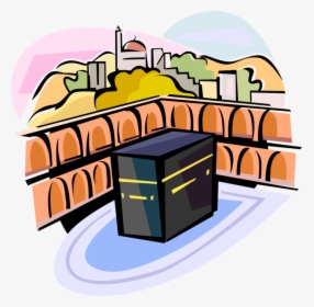 Vector Illustration Of Grand Kaaba Islam Sacred Mosque, - Kaabah Clip Art, HD Png Download, Transparent PNG