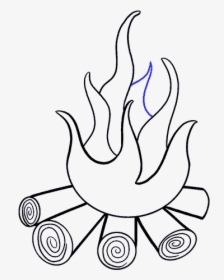 Yarn Clipart Drawn - Easy Wood Fire Drawing, HD Png Download, Transparent PNG