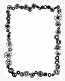 Black And White Flower Border Clipart Clipart Library - Flower Border Clipart Black And White, HD Png Download, Transparent PNG