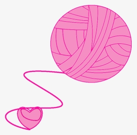 Crochet Clipart Pink Yarn - Yarn With Crochet Hook Png, Transparent Png, Transparent PNG