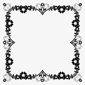 Download Flower Frame Black And White Png Clipart Borders - Black And White Flower Border Design, Transparent Png, Transparent PNG