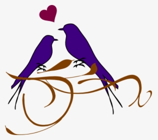 Birds On A Branch Clip Art - Wedding Clipart Love Bird, HD Png Download, Transparent PNG