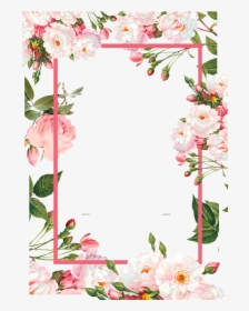 Pink Flower Borders Png Download - Floral Frames Vector Png, Transparent Png, Transparent PNG