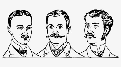 Mens Hair Styles Circa 1900 -1 Clip Arts - Men Cartoon Black And White, HD Png Download, Transparent PNG