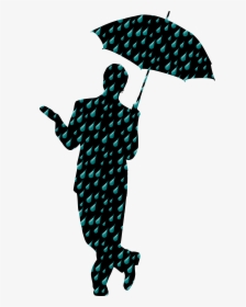 Umbrella Silhouette Rain Woman Person - Umbrella Man Jfk Silhouette, HD Png Download, Transparent PNG