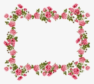 Romantic Pink Flower Border Png Image - Old Rose Border Design, Transparent Png, Transparent PNG