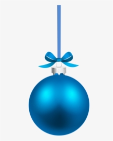 Blue Hanging Christmas Ball Png Clipart - Christmas Ball Png Blue, Transparent Png, Transparent PNG