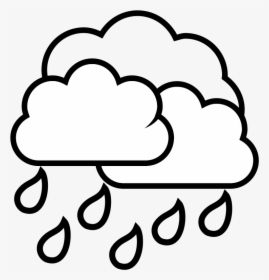 Weather Storm Rain Svg Clip Arts - Rain Cloud Clipart Black And White, HD Png Download, Transparent PNG