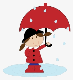Rain Happy At Funquest - Girl With Umbrella Clipart, HD Png Download, Transparent PNG