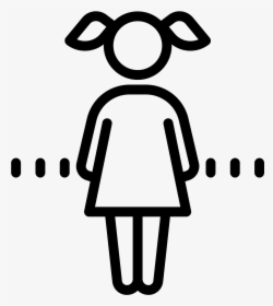 Logo Of The Girl Consists Of A Stick Figure With Two - Female Toilet Sign Outline, HD Png Download, Transparent PNG