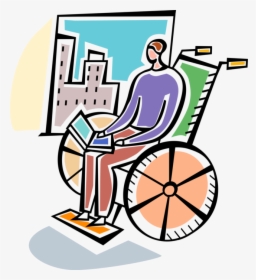 Vector Illustration Of Online Internet Access By Handicapped, HD Png Download, Transparent PNG