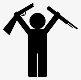 Clipart - Stick Figures With Guns, HD Png Download, Transparent PNG