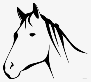 Horse Head Mask Clip Art - Black And White Horse Clipart, HD Png Download, Transparent PNG