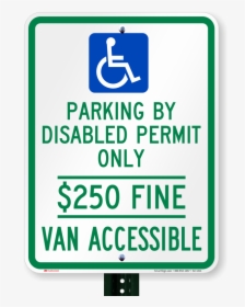 Florida Disabled Permit Parking, Van Accessible Signs - Sign, HD Png Download, Transparent PNG