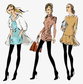 Cartoon Fashion Model Illustration - Transparent Fashion Model Clipart, HD Png Download, Transparent PNG