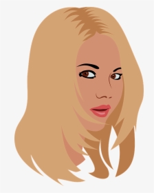 Beauty, Blonde, Face, Girl, Head, Woman, Attractive - Cartoon Girl Black Hair, HD Png Download, Transparent PNG
