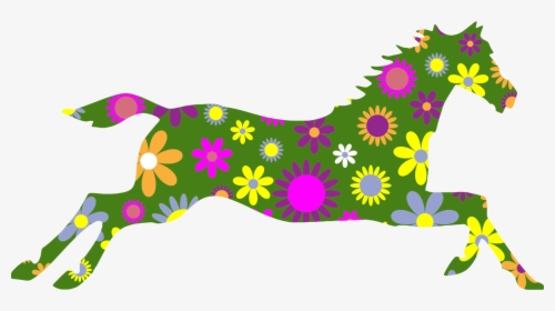 Horse Head Mask Floral Ornament Flower Drawing - Horse And Flowers Art, HD Png Download, Transparent PNG