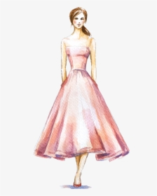 Transparent Female Models Png - Dress Fashion Drawing Model, Png Download, Transparent PNG