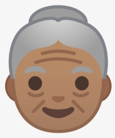 Old Woman Medium Skin Tone Icon - Old People Emoji Png, Transparent Png, Transparent PNG