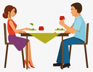 Couple Eating Dinner Transparent & Png Clipart Free - Couple Eating Dinner Clipart, Png Download, Transparent PNG
