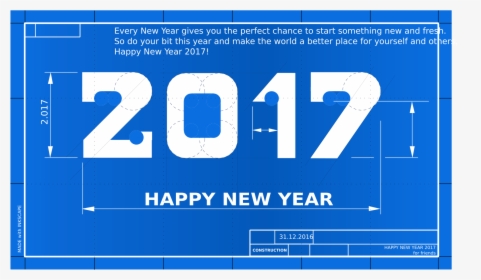 Happy New Year Blueprint Clip Arts - Electric Blue, HD Png Download, Transparent PNG