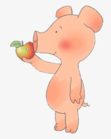 Wibbly Pig Eating An Apple - Cartoon, HD Png Download, Transparent PNG