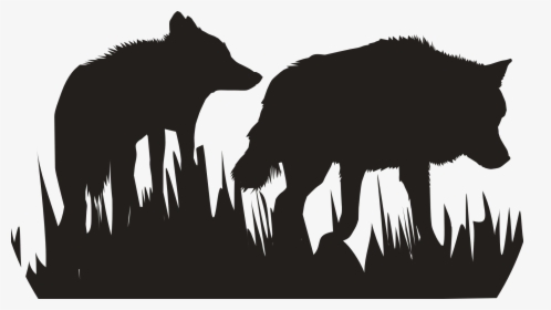 The Call Of The Wild White Fang Vizsla Animal Clip - Gray Wolf Pack Silhouette, HD Png Download, Transparent PNG