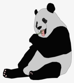Panda Eating Svg Clip Arts - Giant Panda Clip Art, HD Png Download, Transparent PNG