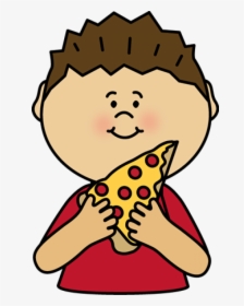Permalink To Eating Pizza Clipart - Boy Eating Lunch Clipart, HD Png Download, Transparent PNG